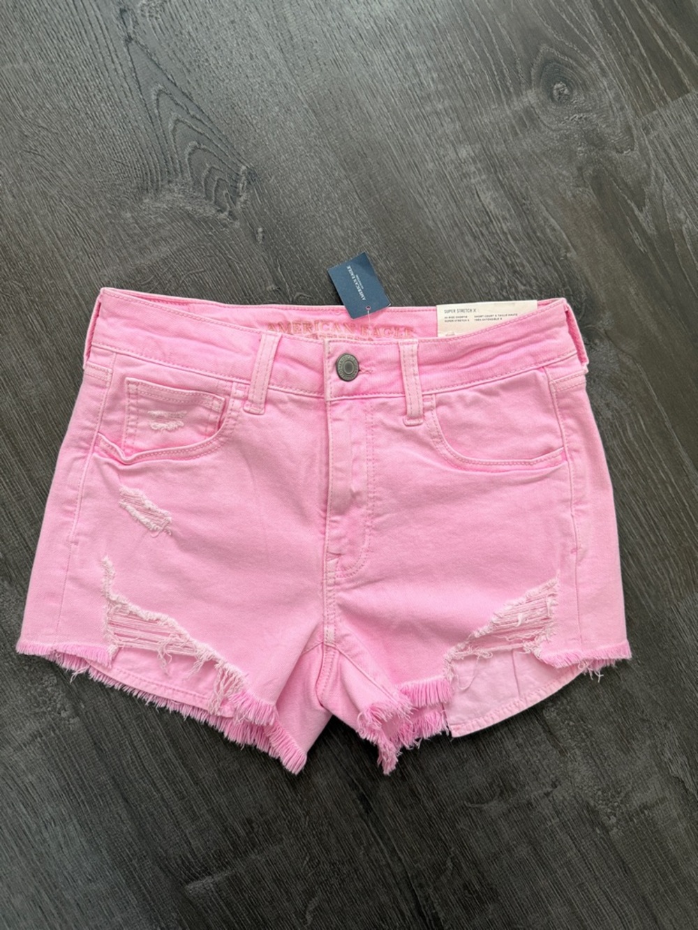 American Eagle Outfitters Pink Distressed Denim Shorts